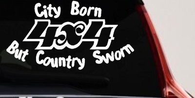 City Born Country Sworn 4X4 Off Road Decal Truck Car Window Sticker