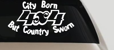 City Born Country Sworn 4X4 Off Road Decal Truck Car Window Sticker