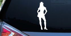 Cowgirl in Skirt Car or Truck Window Decal Sticker