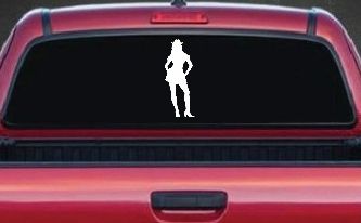 Cowgirl in Skirt Car or Truck Window Decal Sticker
