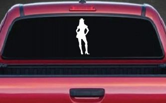 Cowgirl in Skirt Car or Truck Window Decal Sticker