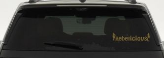 Rebelicious Cowgirl Country Girl Car or Truck Window Decal Sticker (Gold)