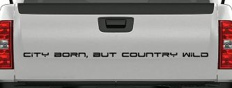 City Born But Country Wild Car or Truck Window Decal Sticker (Black)