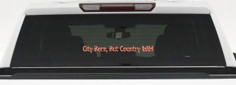 City Born But Country Wild Car or Truck Window Decal Sticker (Coral)
