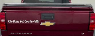City Born But Country Wild Car or Truck Window Decal Sticker (White)