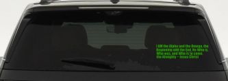 Alpha Omega Almighty Jesus Christ Christian Car or Truck Window Decal Sticker (Lime)