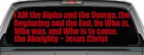 Alpha Omega Almighty Jesus Christ Christian Car or Truck Window Decal Sticker (Red)