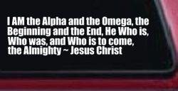 Alpha Omega Almighty Jesus Christ Christian Car or Truck Window Decal Sticker