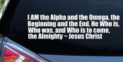 Alpha Omega Almighty Jesus Christ Christian Car or Truck Window Decal Sticker