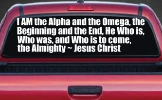 Alpha Omega Almighty Jesus Christ Christian Car or Truck Window Decal Sticker