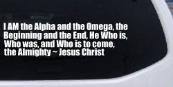 Alpha Omega Almighty Jesus Christ Christian Car or Truck Window Decal Sticker
