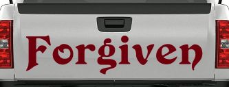 Forgiven Christian Christian Car or Truck Window Decal Sticker (Burgundy)