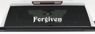 Forgiven Christian Car Decal Sticker for Truck Window Vinyl (White)