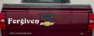 Forgiven Christian Car Decal Sticker for Truck Window Vinyl (White)