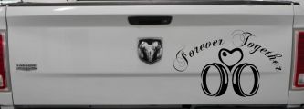 Forever Together Marriage Wedding Car or Truck Window Decal Sticker (Black)