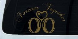 Forever Together Marriage Wedding Car or Truck Window Decal Sticker (Gold)