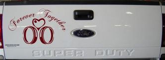 Forever Together Marriage Wedding Car or Truck Window Decal Sticker (Purple Red)
