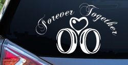 Forever Together Marriage Wedding Car or Truck Window Decal Sticker