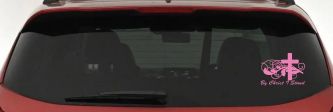 By Christ I Stand Christian Decal for Car & Truck Windows - Vinyl Sticker (Pink)