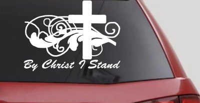 By Christ I Stand Christian Decal for Car & Truck Windows - Vinyl Sticker