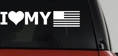 I Love My USA Military Decal - Car Truck Window Sticker Vinyl