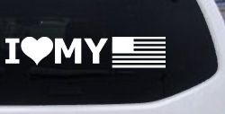 I Love My USA America Military Car or Truck Window Decal Sticker