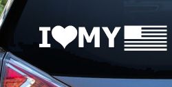 I Love My USA America Military Car or Truck Window Decal Sticker
