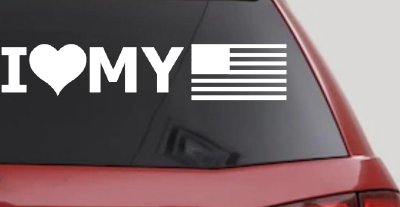 I Love My USA Military Decal - Car Truck Window Sticker Vinyl