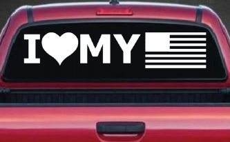 I Love My USA America Military Car or Truck Window Decal Sticker