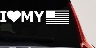I Love My USA Military Decal - Car Truck Window Sticker Vinyl