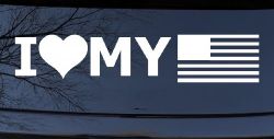 I Love My USA America Military Car or Truck Window Decal Sticker
