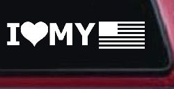 I Love My USA America Military Car or Truck Window Decal Sticker