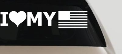 I Love My USA Military Decal - Car Truck Window Sticker Vinyl