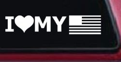 I Love My USA America Military Car or Truck Window Decal Sticker