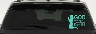 God Always Answers Knee Mail Woman Christian Car or Truck Window Decal Sticker (Mint)