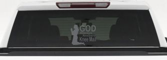God Always Answers Knee Mail Woman Christian Car or Truck Window Decal Sticker (Silver)