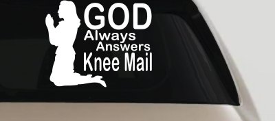God Answers Knee Mail Christian Car Truck Decal Sticker for Women