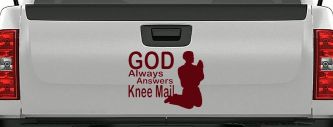 God Answers Knee Mail Man Christian Car Truck Window Vinyl Decal Sticker (Purple Red)