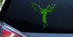 Dragon Flying Car or Truck Window Decal Sticker (Lime)