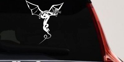 Dragon Flying Car Truck Window Decal Vinyl Sticker (White)