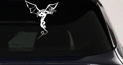 Dragon Flying Car Truck Window Decal Vinyl Sticker (White)