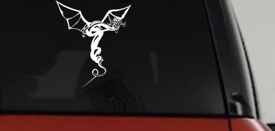 Dragon Flying Car Truck Window Decal Vinyl Sticker (White)