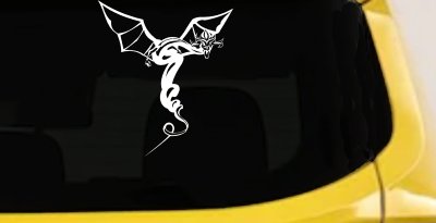 Dragon Flying Car Truck Window Decal Vinyl Sticker (White)