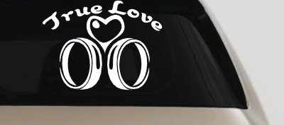 True Love Wedding Rings Heart Car Truck Decal Vinyl Sticker