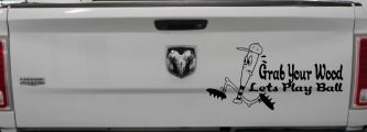 Funny Lets Play Ball Baseball Sports Car or Truck Window Decal Sticker (Black)