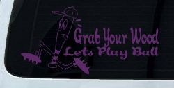 Funny Lets Play Ball Baseball Sports Car or Truck Window Decal Sticker (Violet)