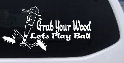Funny Lets Play Ball Baseball Sports Car or Truck Window Decal Sticker