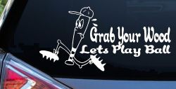 Funny Lets Play Ball Baseball Sports Car or Truck Window Decal Sticker