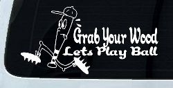 Funny Lets Play Ball Baseball Sports Car or Truck Window Decal Sticker