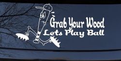 Funny Lets Play Ball Baseball Sports Car or Truck Window Decal Sticker